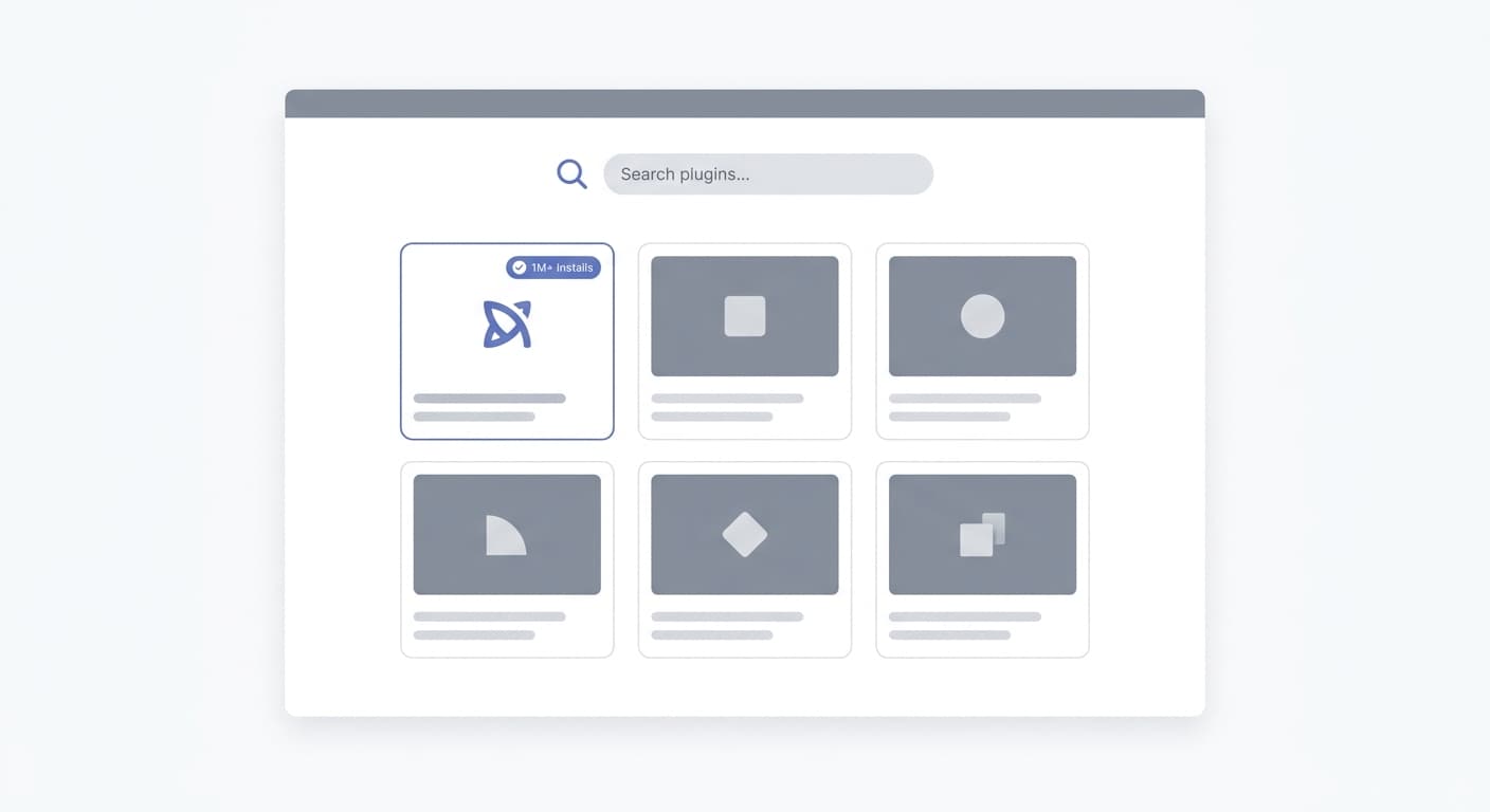 WordPress admin plugin marketplace grid with the Website LLMs.txt plugin card highlighted and its active install count badge visible